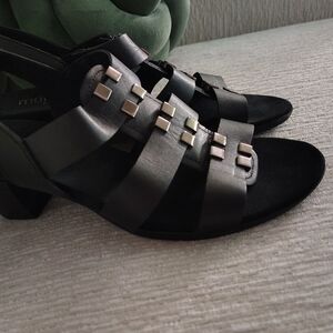 Munro Black Sandals with Silver Accents